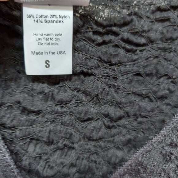 NTCO Nomadic Traders Womens Small Black Knitted Sweater Top V-Neck 3/4 Sleeve - Picture 4 of 7